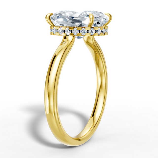 18K 5.08-carat cushion-cut hidden halo diamond ring