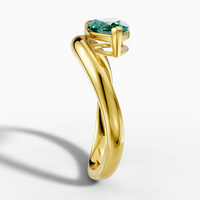 1.565-carat pear lab-grown Diamond East-West Ring — 14K yellow gold