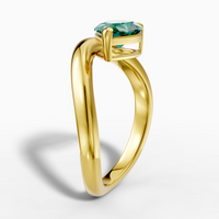 1.565-carat pear lab-grown Diamond East-West Ring — 14K yellow gold