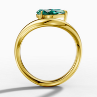 1.565-carat pear lab-grown Diamond East-West Ring — 14K yellow gold